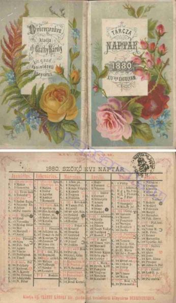 TÁRCZA NAPTÁR XIV. ÉVFOLYAM DEBRECZENBEN KIADJA IFJ. CSÁTHY KÁROLY KIR. GAZD. TANINTÉZET KÖNYVÁRUS 1880_0001.jpg