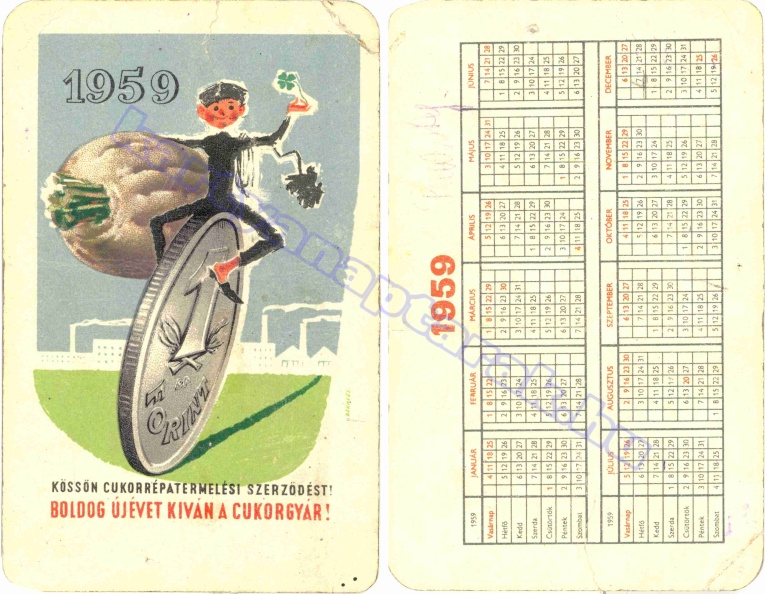 KÖSSÖN CUKORRÉPATERMELÉSI SZERZŐDÉST 1959 BOLDOG ÚJ ÉVET KÍVÁN A CUKORGYÁR! 1959_0002.jpg