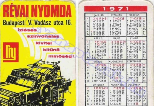 1971 - Révai nyomda