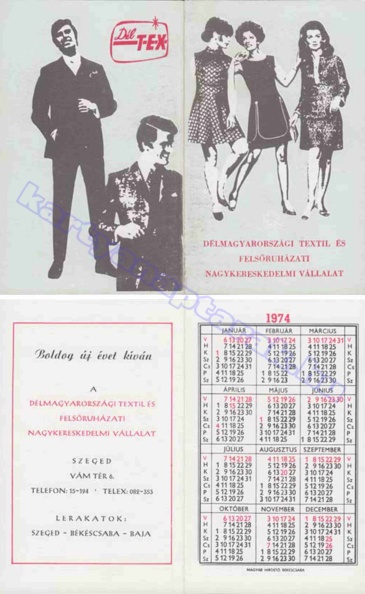 DÉLTEX RUHÁZAT DÉLMAGYARORSZÁGI TEXTIL ÉS FELSŐRUHÁZATI NAGYKERESKEDELMI VÁLLALAT SZEGED VÁM TÉR 6. LERAKATOK: SZEGED BÉKÉSCSABA BAJA 1974_0463.jpg
