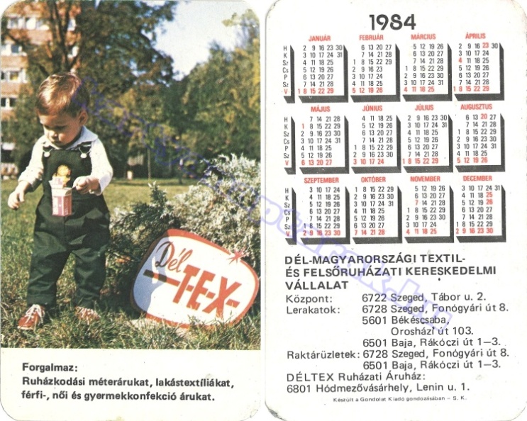 DÉL-MAGYARORSZÁGI TEXTIL ÉS FELSŐRUHÁZATI NAGYKERESKEDELMI VÁLLALAT SZEGED BÉKÉSCSABA BAJA SZEGED BAJA 1984_0277.jpg