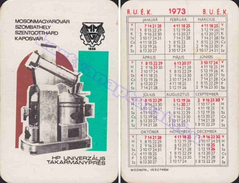 MMG MOSONMAGYARÓVÁRI MEZŐGAZDASÁGI GÉPGYÁR MOSONMAGYARÓVÁR SZOMBATHELY SZENTGOTTHÁRD KAPOSVÁR HP UNIVERZÁLIS TAKARMÁNYPRÉS 1973_0600.jpg