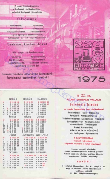 22 ÁÉV BUDAPEST FELVESZÜNK SZAKMUNKÁSTANULÓKAT TANULÓOTTHONBAN ELHELYEZÉST BIZTOSÍTUNK! TANULMÁNYI OSZTÖNDÍJAT FIZETÜNK! 1975_0408.jpg