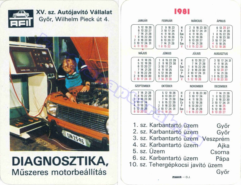 XV. SZ. AUTÓJAVÍTÓ VÁLLALAT GYŐR DIAGNOSZTIKA, MŰSZERES MOTORBEÁLLÍTÁS GYŐR VESZPRÉM AJKA CSORNA PÁPA 1981_0177.jpg